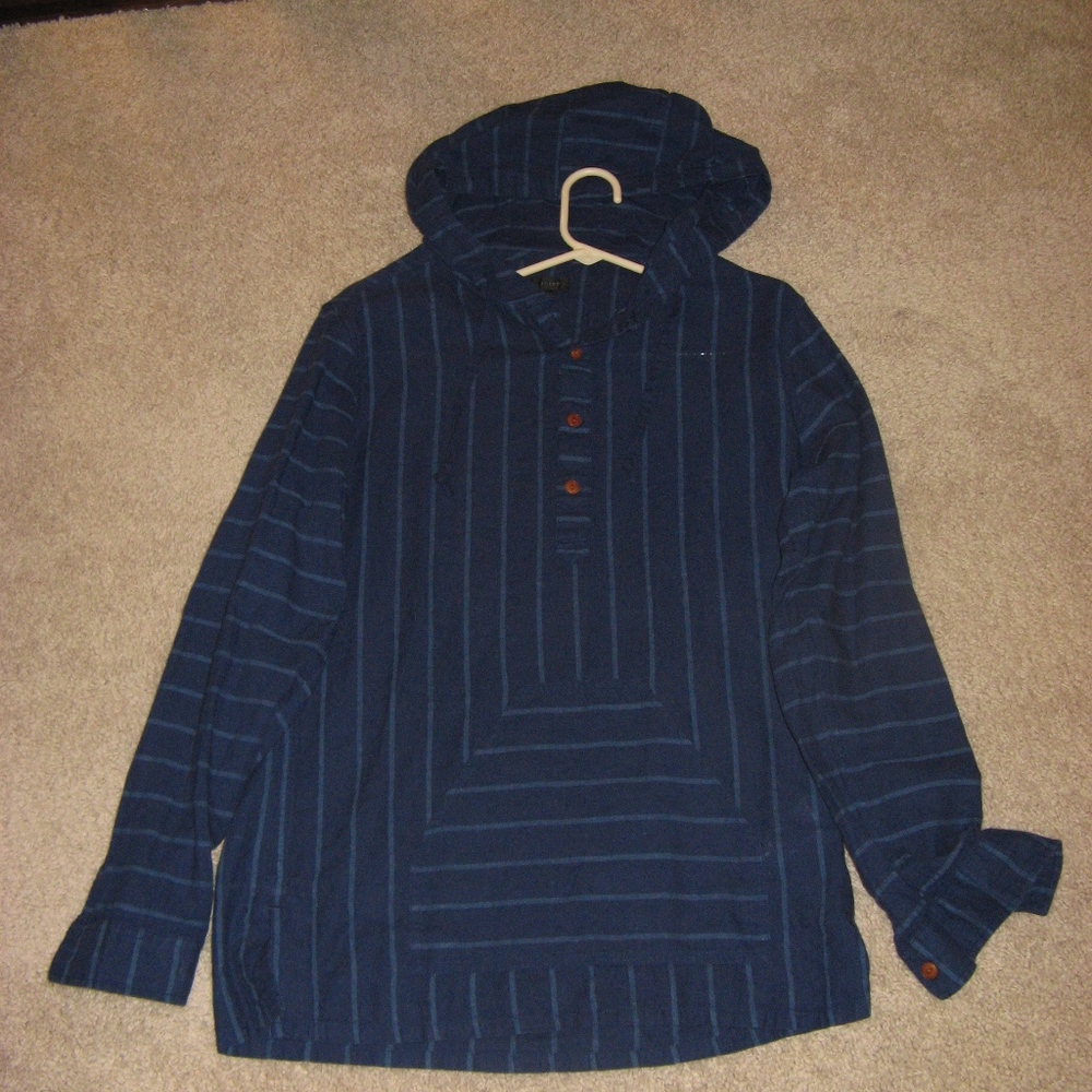 Mens J crew Pull over shirt with hood